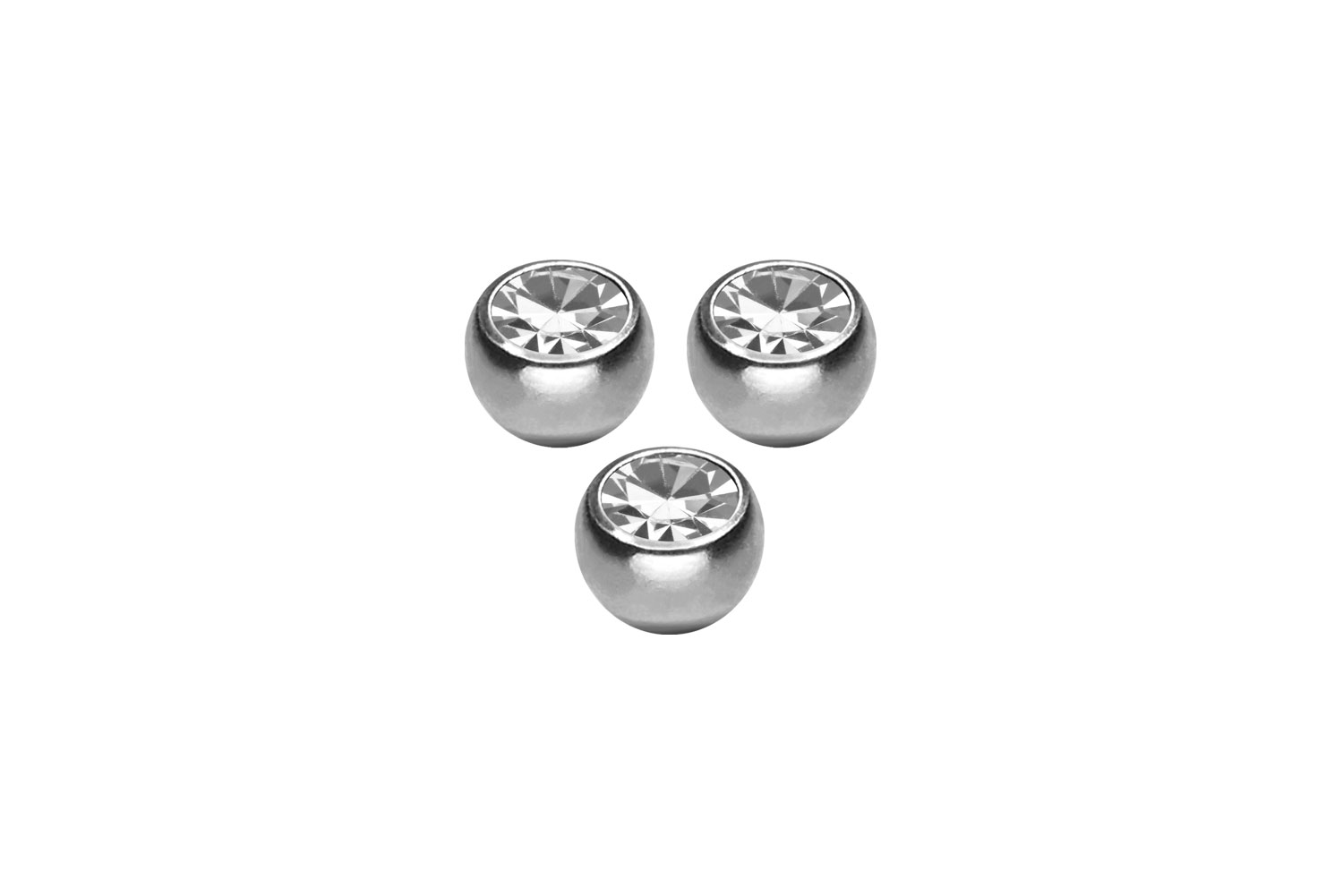 SET Chirurgenstahl Schraubkugel KRISTALL von Piercingline